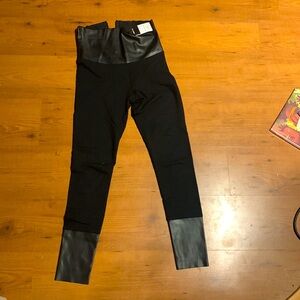 NWT leggings with leather
